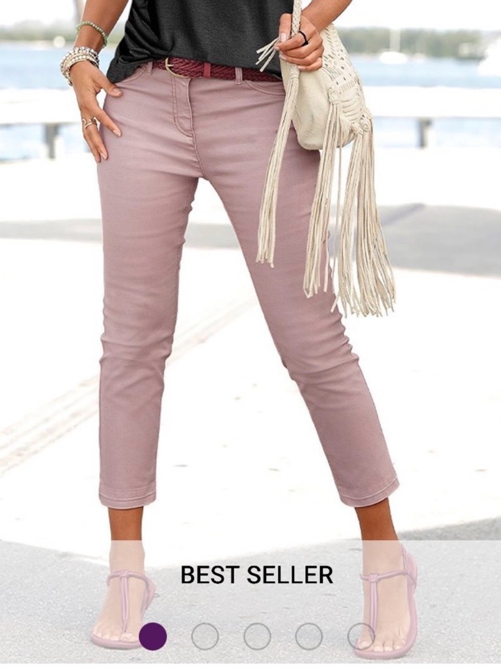 Lascana Cropped Pants in Pink